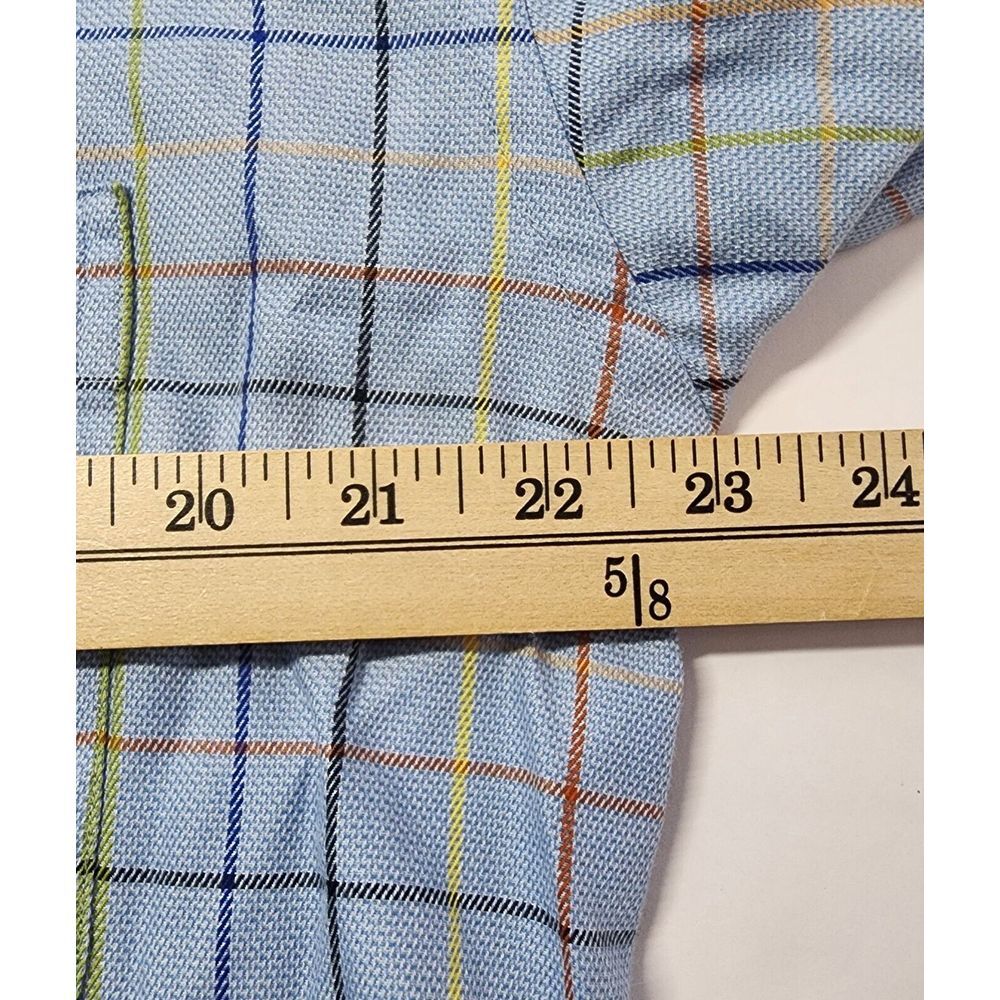 Gitman Bros Mens Size M Blue Plaid Long Sleeve Button Down Shirt - Picture 8 of 12